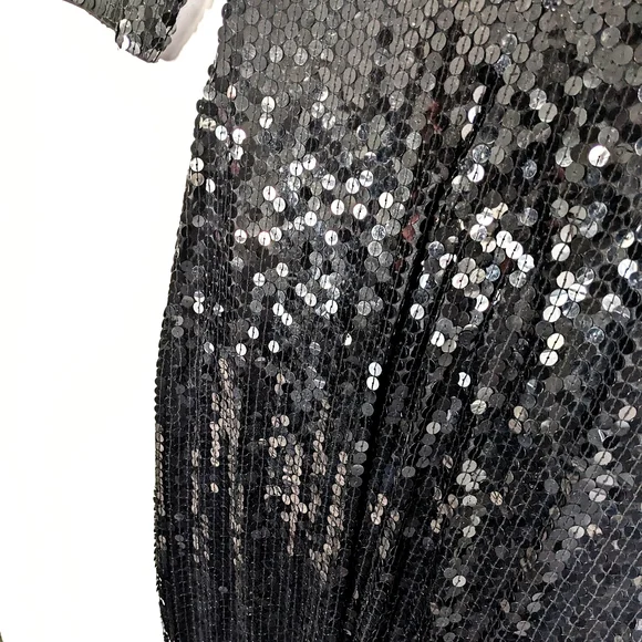 Oleg Cassini Vintage 80's 'Old Money' Elegant Black Sequin Holiday Party  Dress - www.threedaughtersproperties.com